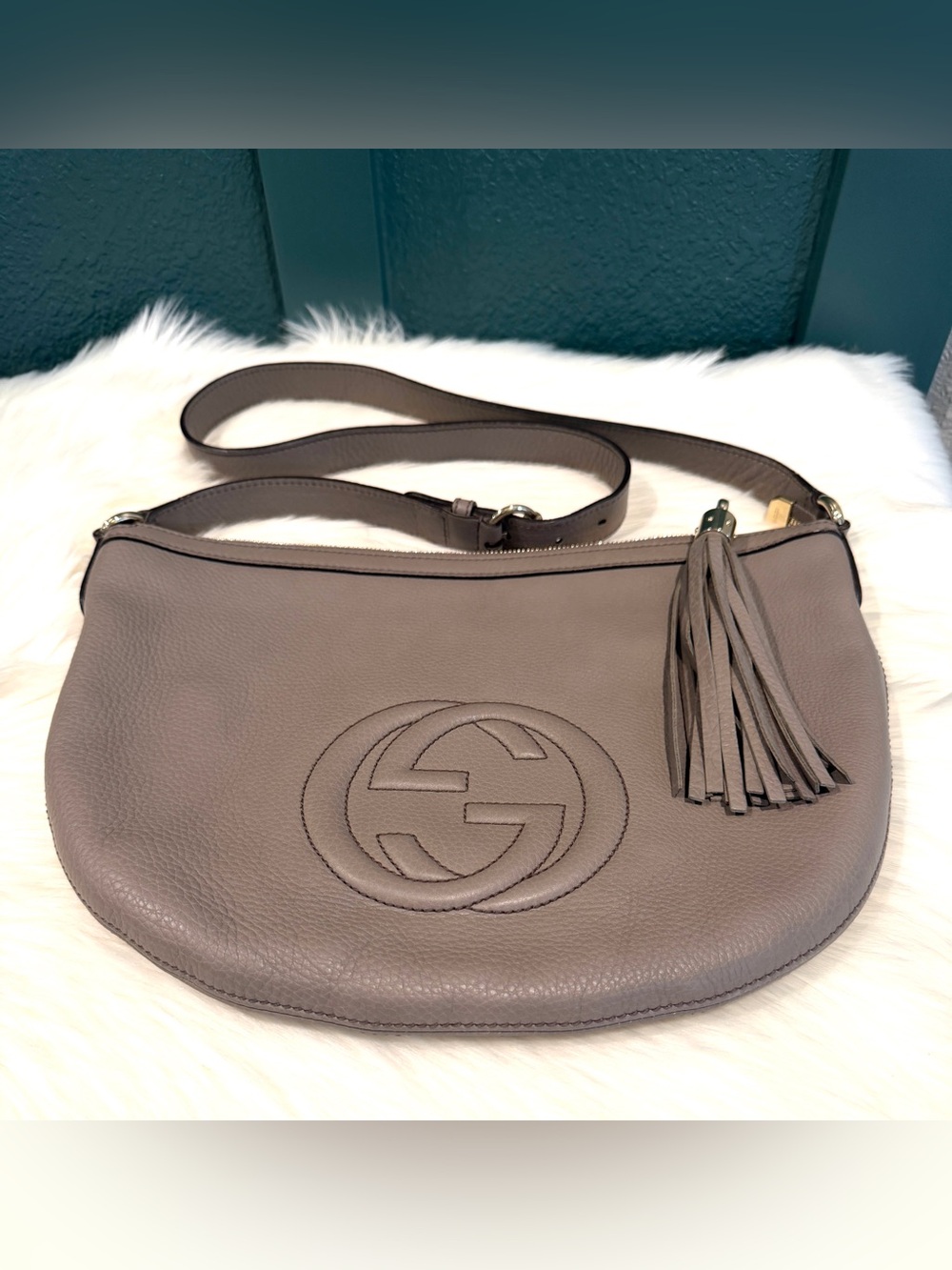 GUCCI Soho Interlocking Leather Shoulder Bag